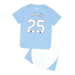 Manchester City Manuel Akanji #25 Hemmaställ Barn 2023-24 Kortärmad (+ Korta byxor)